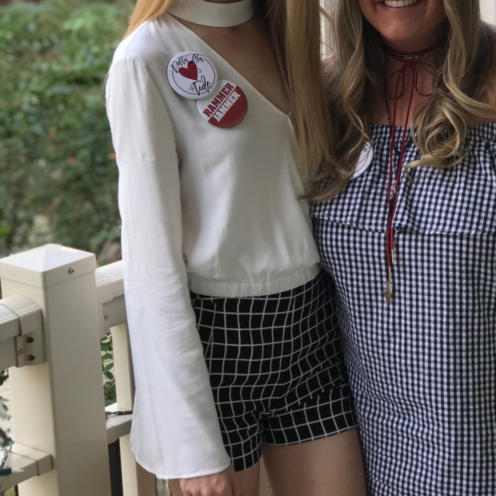 White bell sleeve crop top